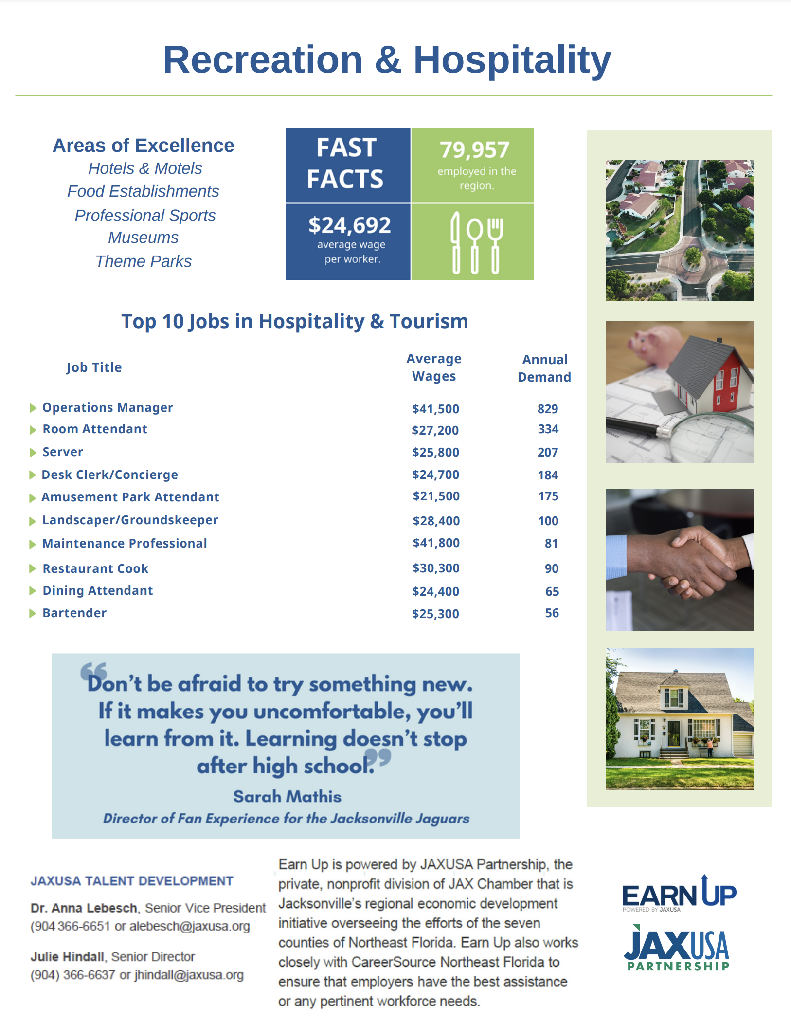 Career Pathways - Recreation & Hospitality Jobs - Earn Up
